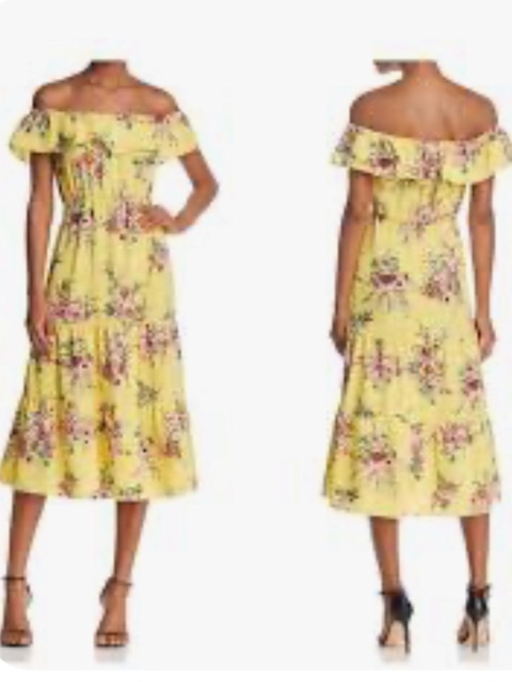 Soprano Floral Midi Off The Shoulder Dress